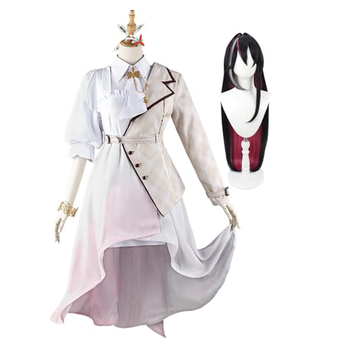 [HAOJEE]AZKi コスプレ衣装 常服 ワンピース 制服 ハロウィンコスプレ 同人服 『小物、髪飾り、ウイッグ付き』cosplay コスチューム 日常 文化祭 学園祭 変装 仮装 クリスマス パーティ ハローウィン (AZKi セット『ウイッグ付き』,M)