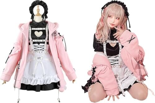 [ワイジェヤ] にじさんじ 魔界ノりりむ コスプレ ハロウィン 地雷 サキュバスコスプレ衣装(ウィッグ 靴 別売り、追加自由)