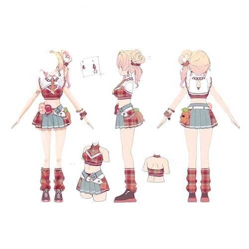 仮装 アニメ絵馬社バーチャルVtuber Hololive Hosimatic Ploject『Beep Beep』衣装 桃鈴ねね コスプレ、舞台衣装、文化祭、クリスマス、新年会、仮装パーティー用、 （道具、ウィッグ 、靴は別売り） (衣装+ウィッグ wig+靴)