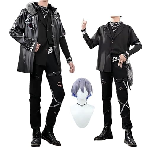 [mvivm] 【スイカ コス】 VTuber にじさんじ 小柳ロウ こやなぎろう コスプレ用衣装 周年 新しい アクセサリー 小物付き ウィッグ 付き コスチューム Cosplay 文化祭 学園祭 ハロウィン クリスマス 誕生日 忘年会 学園祭 (XXL, 衣装+ウィッグ)