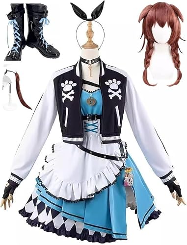 [ヤンババです] Hololive 戌神ころね コスプレ衣装 +頭飾り+尾+ウイッグ+靴