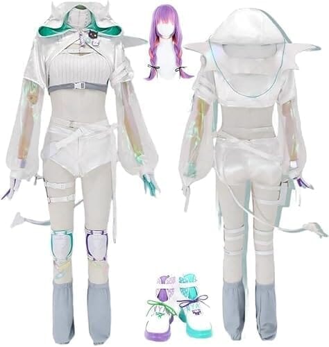 [ヤンババです] Hololive 常闇トワ コスプレ衣装+ウイッグ+靴