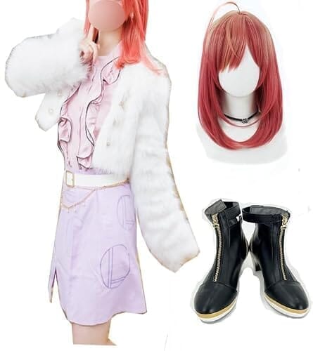 「きせき」一条莉々華 コスプレ 衣装 いちじょうりりか バーチャルYouTuber コスチューム ハロウィン 衣装＋ウィッグ+靴 (女性Ｌ)